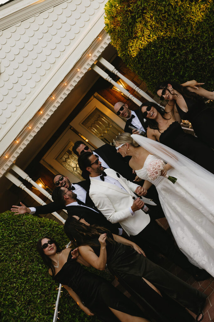 A luxe timeless wedding day in Scottsdale Arizona with fun wedding party photos