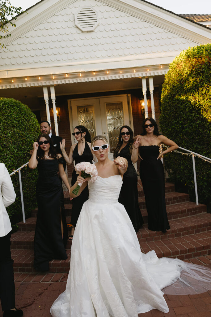 A luxe timeless wedding day in Scottsdale Arizona wedding with bride having fun with her bridesmaids