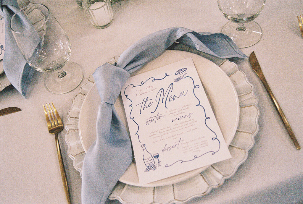 wedding details of tablescape at luxury wedding