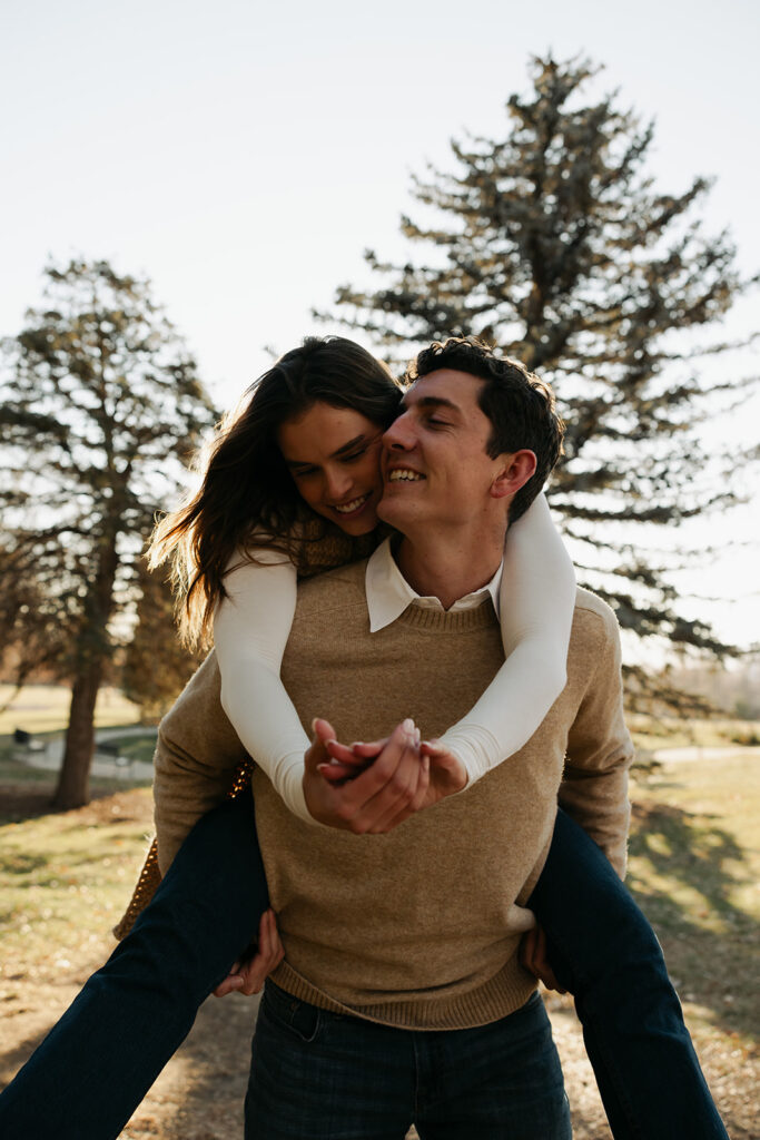 couple dancing with each other at cheesman park in denver