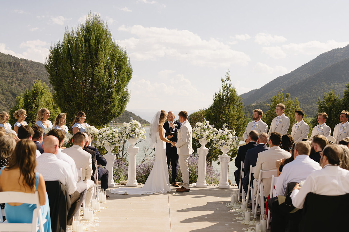 ceremony space overlooking the reservoir at vista view events