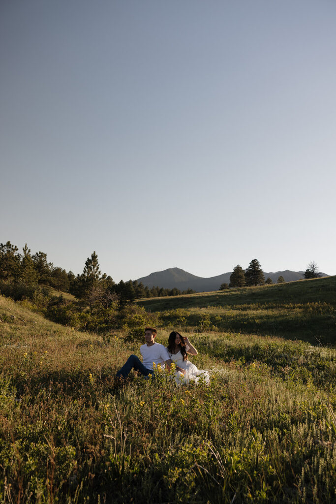 romantic and documentary style couples session in the mountains