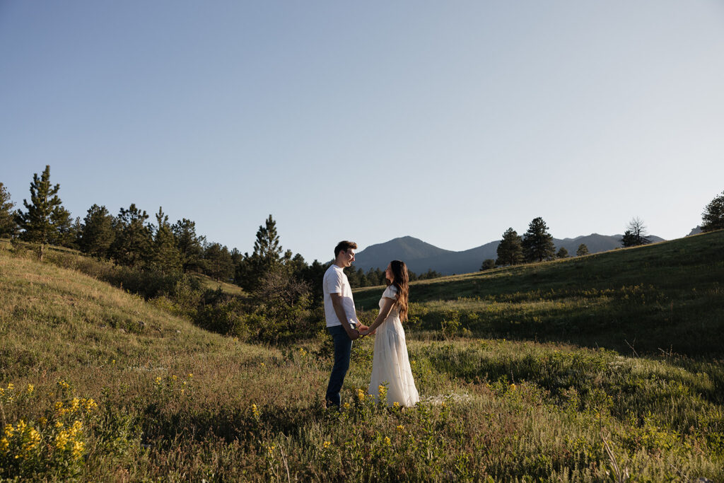 Heartfelt Summer Engagement Photos at Chautauqua Park with Madison and Tyler