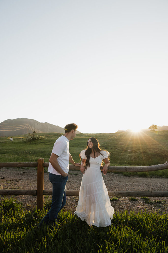 Heartfelt Summer Engagement Photos at Chautauqua Park with Madison and Tyler