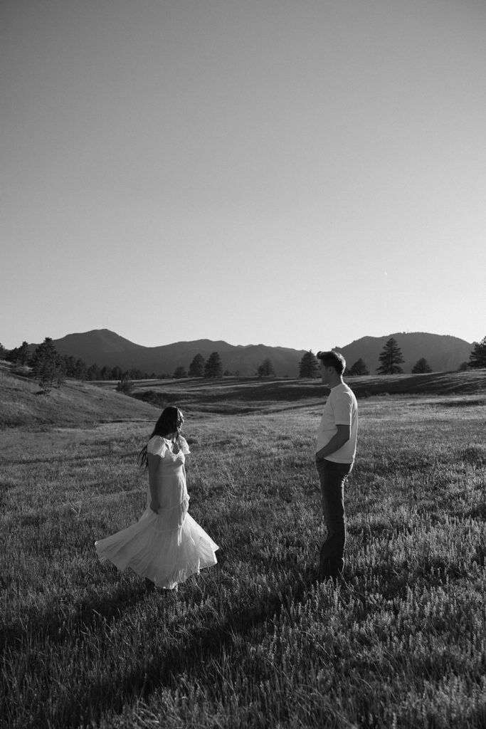 Heartfelt Summer Engagement Photos at Chautauqua Park with Madison and Tyler