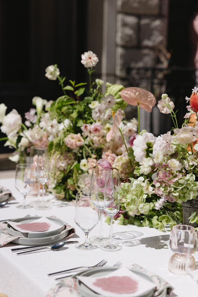 spring florals reception decor