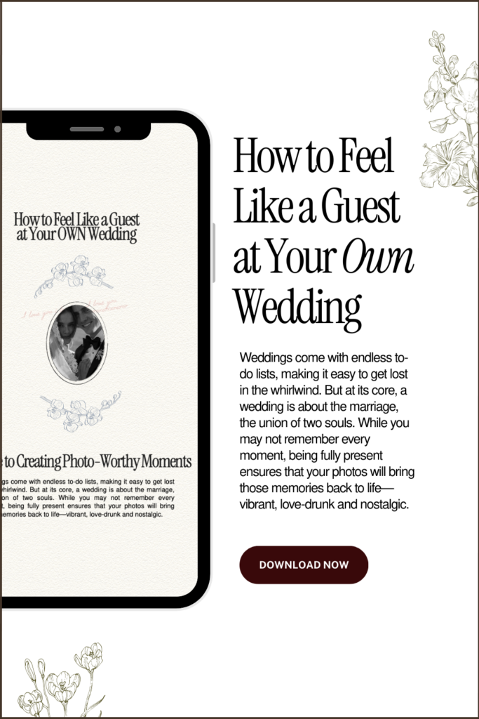 how to feel like a guest at your own wedding freebie wedding planning guide