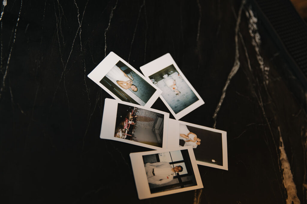 photojournalistic wedding photography polaroid photos