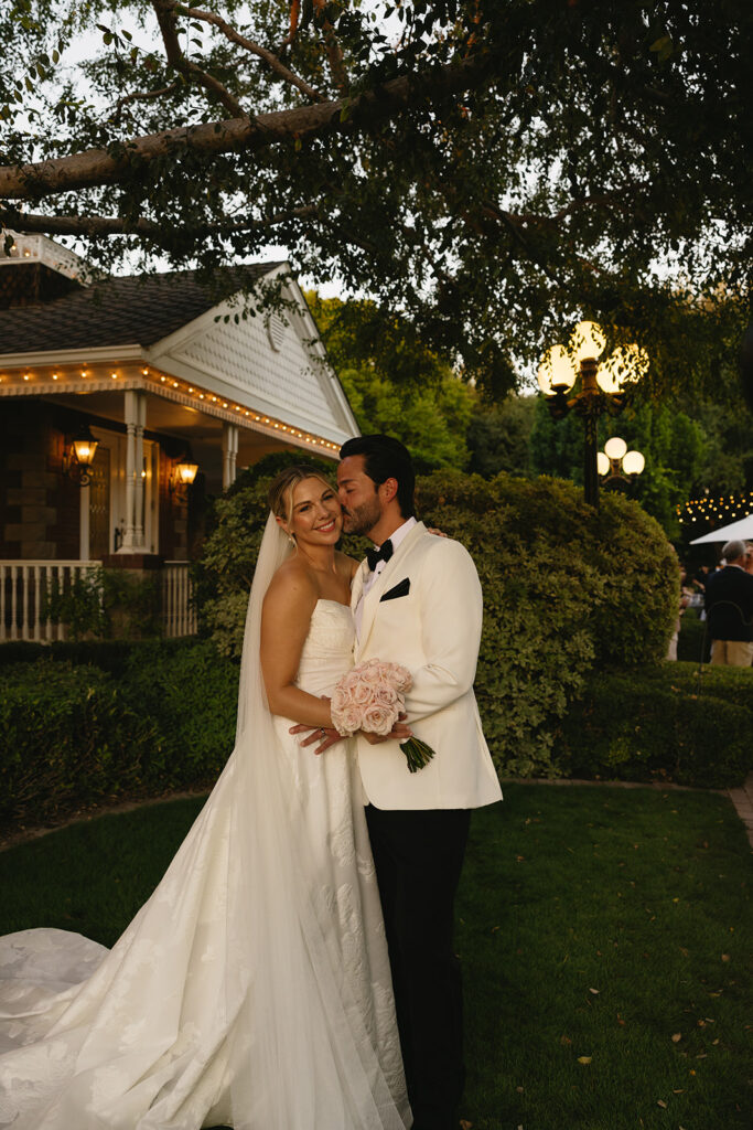 bride and groom nostalgic wedding photos outdoors