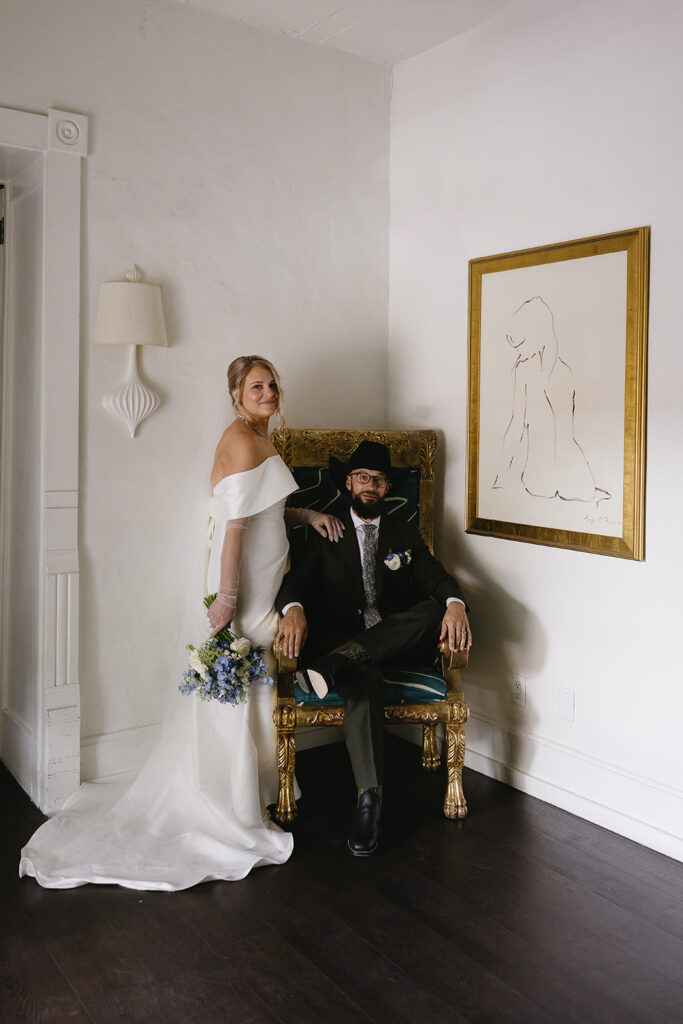 timeless bride and groom photos in hotel albuquerque