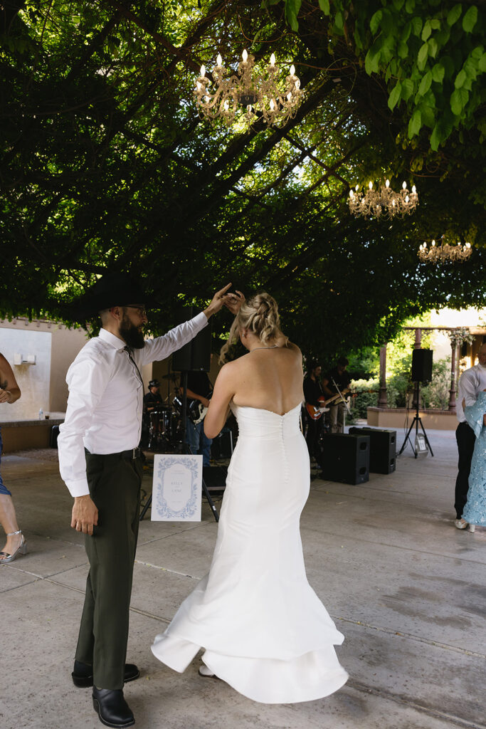 bride and groom first dance