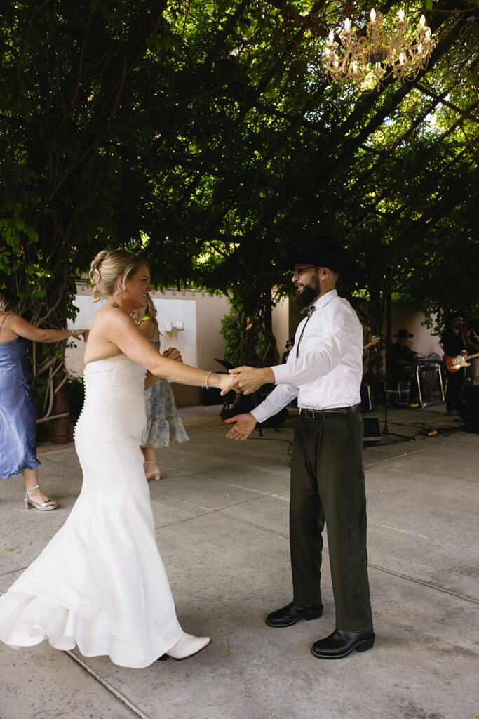 bride and groom first dance
