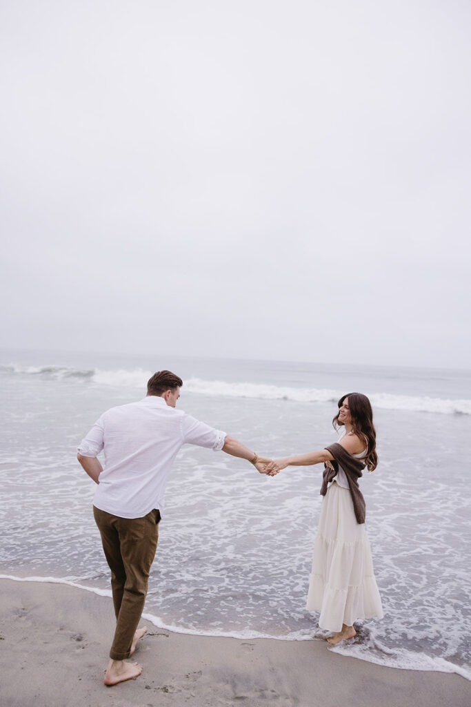 Dreamy San Diego Beach Engagement Pictures with a Timeless Coastal Feel