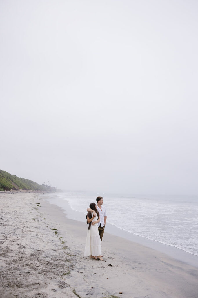 Dreamy San Diego Beach Engagement Pictures with a Timeless Coastal Feel