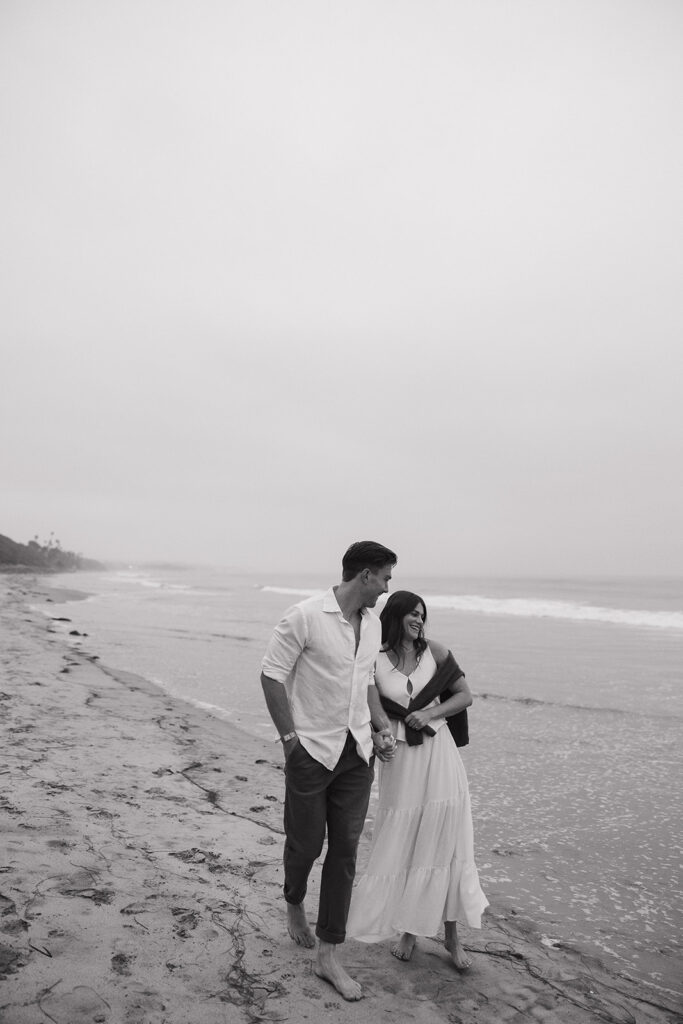 Dreamy San Diego Beach Engagement Pictures with a Timeless Coastal Feel