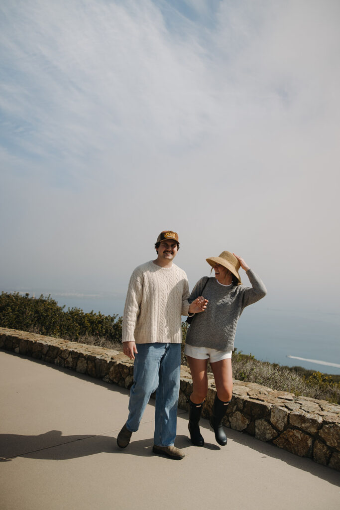 romantic couples photoshoot in san diego at point loma lighthouse