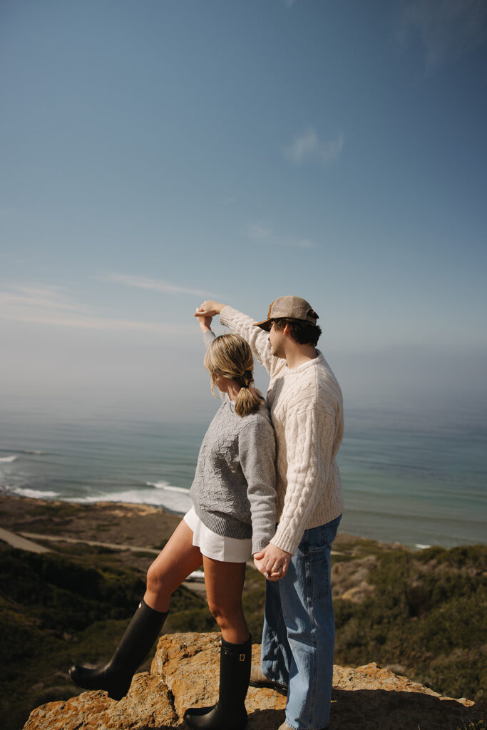 documentary style engagement photos at point loma lighthouse