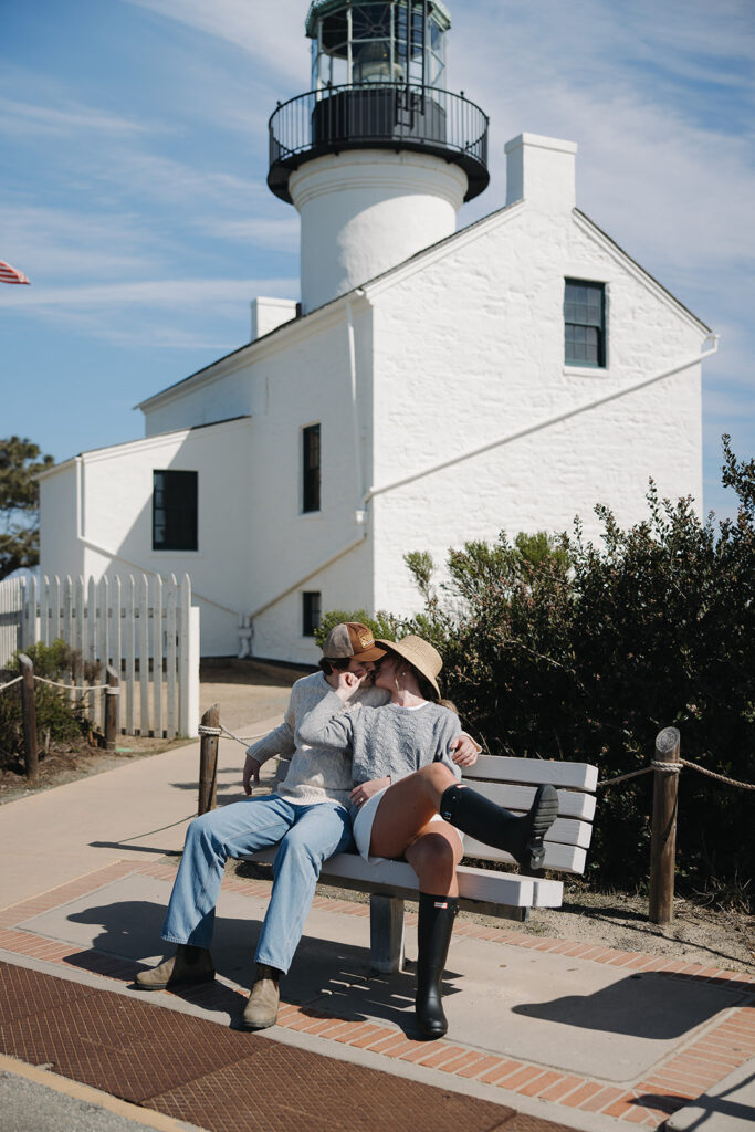 documentary style engagement photos at point loma lighthouse