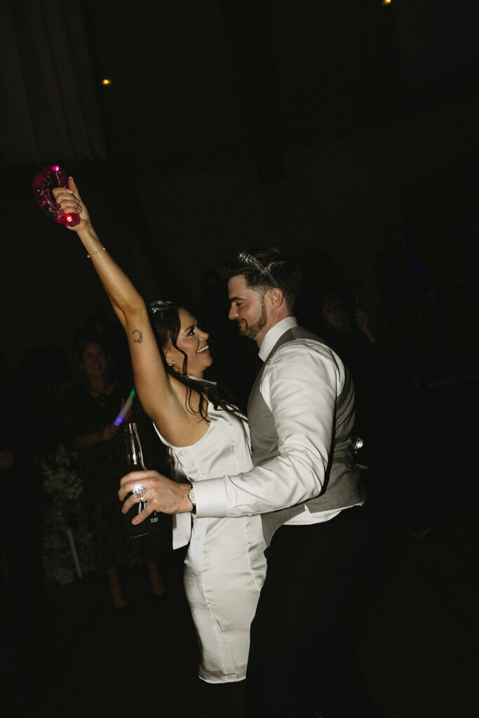 bride and groom sparkler wedding exit photos