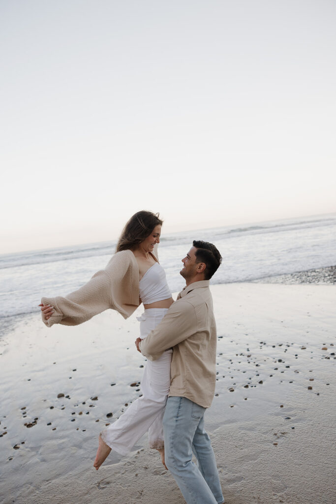 Torrey Pines Gliderport California Beach Engagement Photos at Sunrise