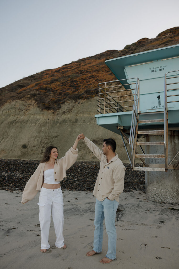 Torrey Pines Gliderport California Beach Engagement Photos at Sunrise