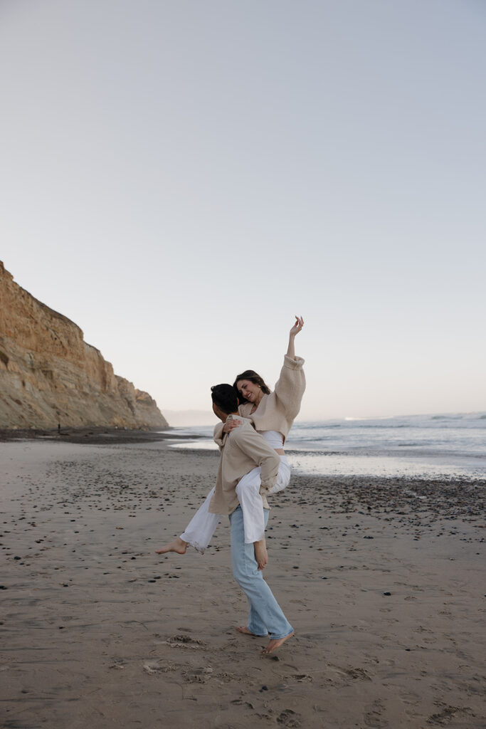 Torrey Pines Gliderport California Beach Engagement Photos at Sunrise
