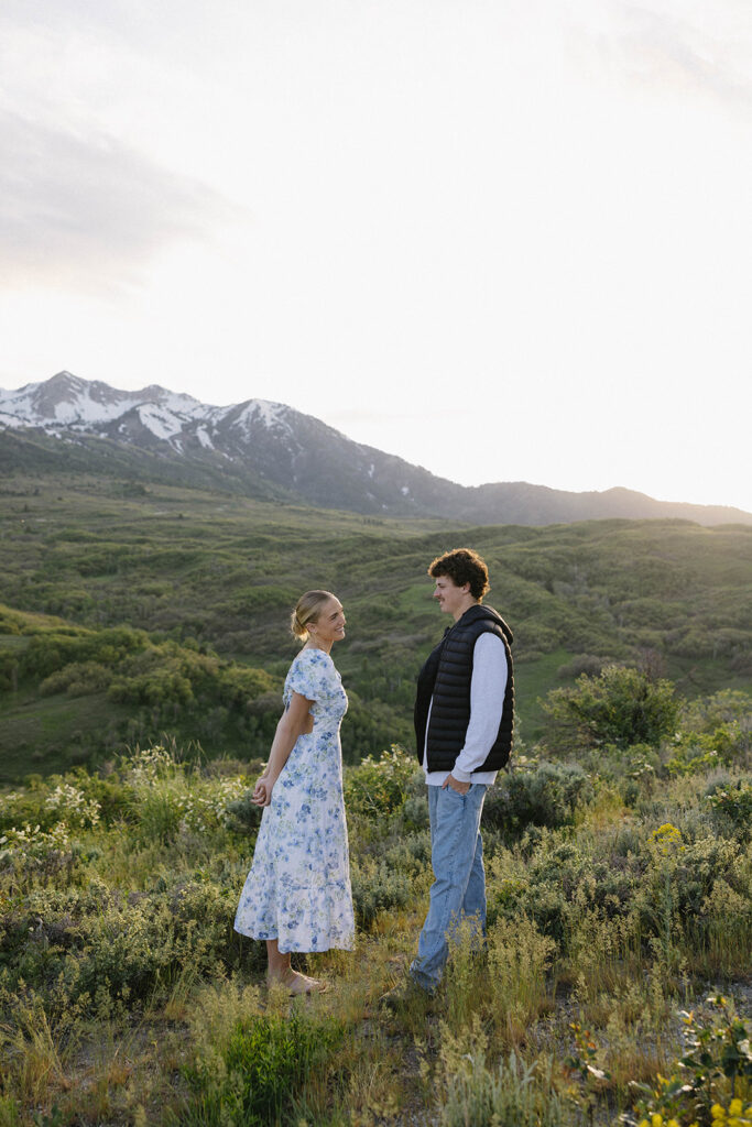 documentary style engagement photography outdoor engagement photos romantic