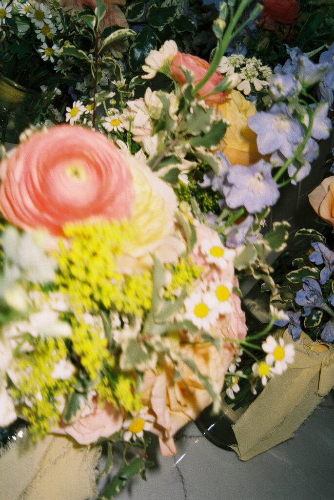 spring wedding colors on film photography for a spring wedding theme in a colorado wedding venue