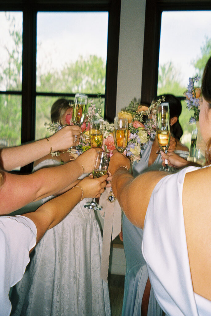 spring wedding colors on film photography for a spring wedding theme in a colorado wedding venue