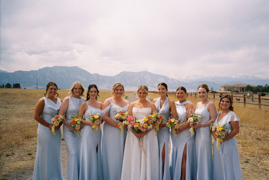 spring wedding colors on film photography for a spring wedding theme in a colorado wedding venue