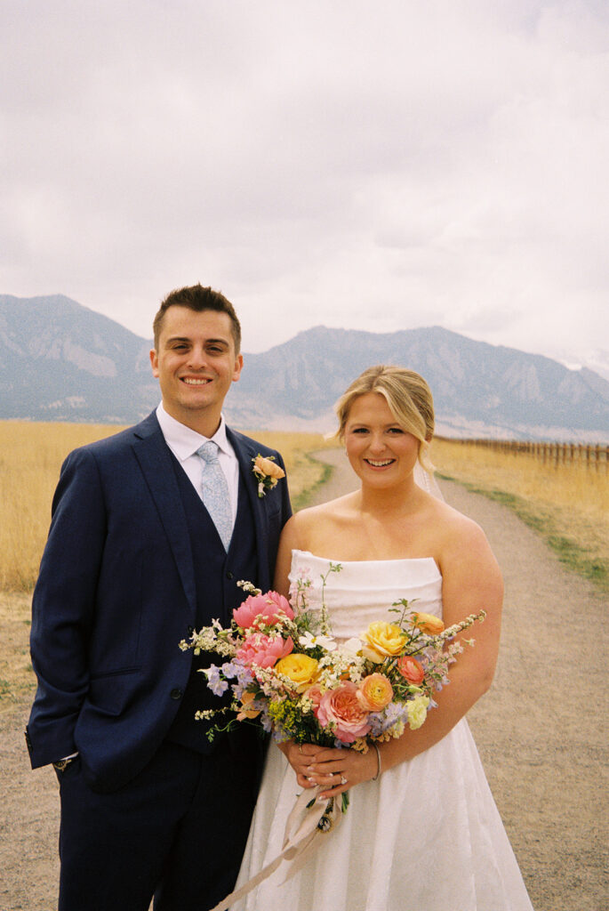 spring wedding colors on film photography for a spring wedding theme in a colorado wedding venue