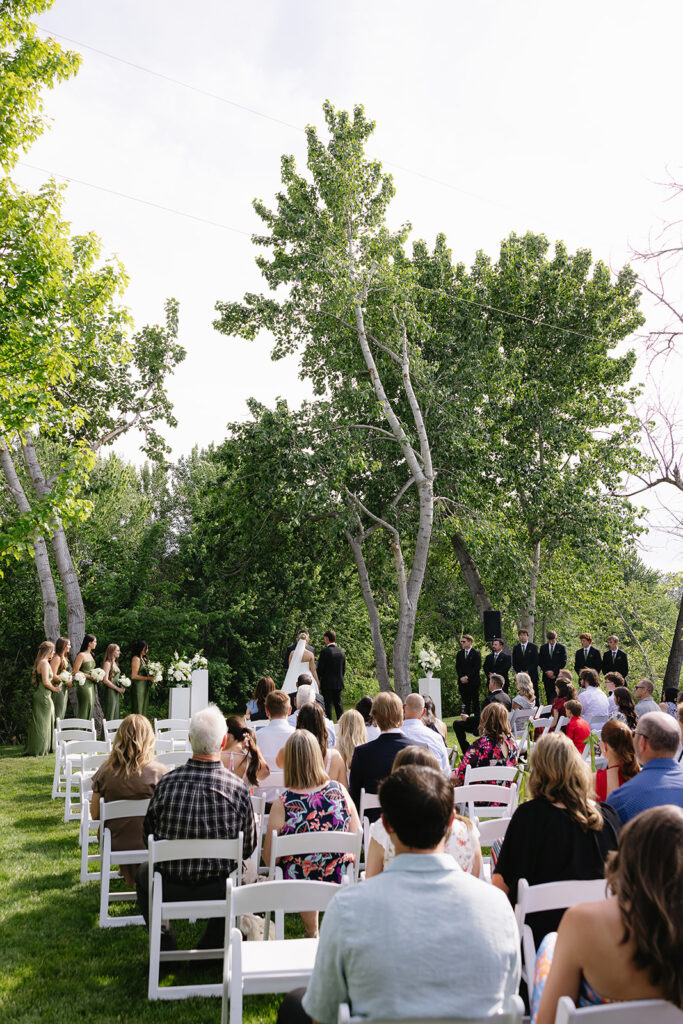 outdoor wedding ceremony for a private family estate wedding in boise idaho