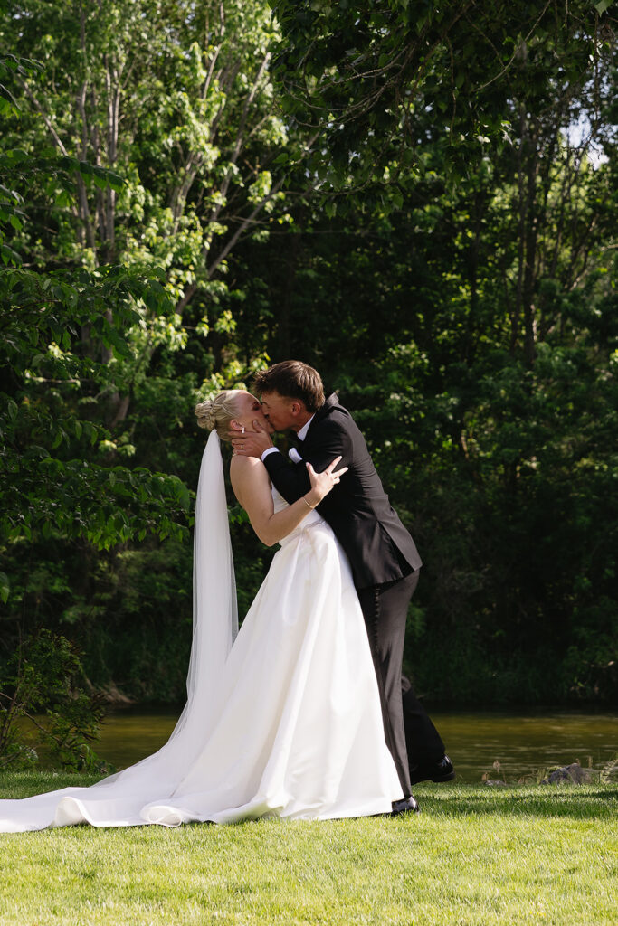 outdoor wedding ceremony for a private family estate wedding in boise idaho