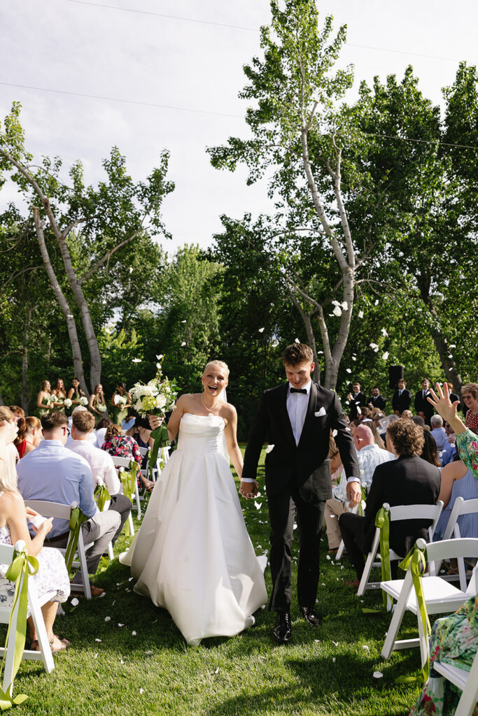 outdoor wedding ceremony for a private family estate wedding in boise idaho