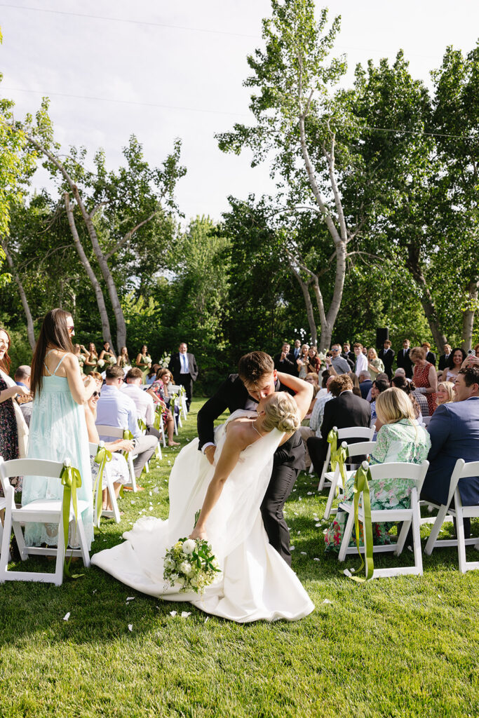 outdoor wedding ceremony for a private family estate wedding in boise idaho