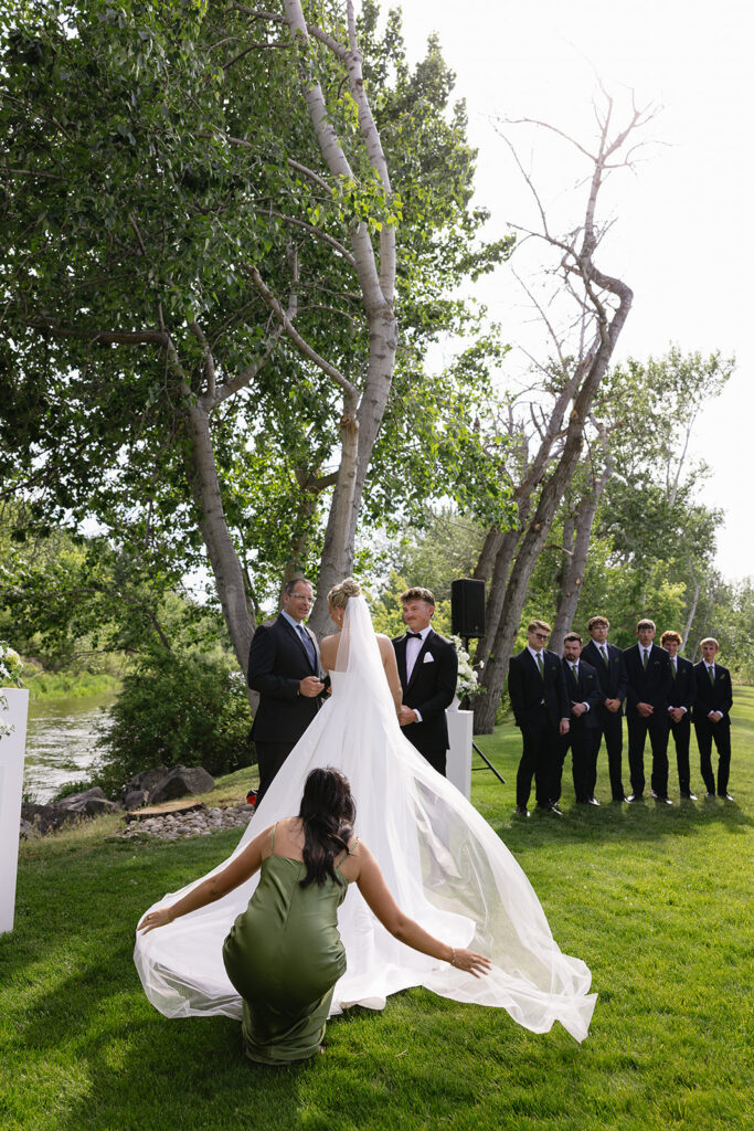 outdoor wedding ceremony for a private family estate wedding in boise idaho