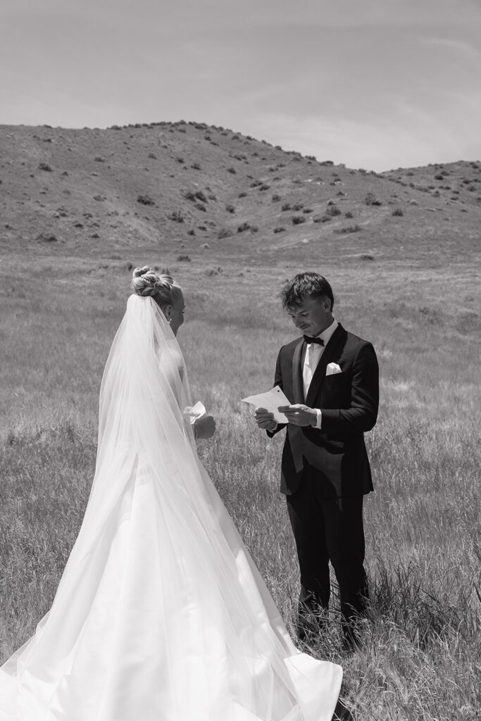 first look with bride and groom outdoor wedding photos