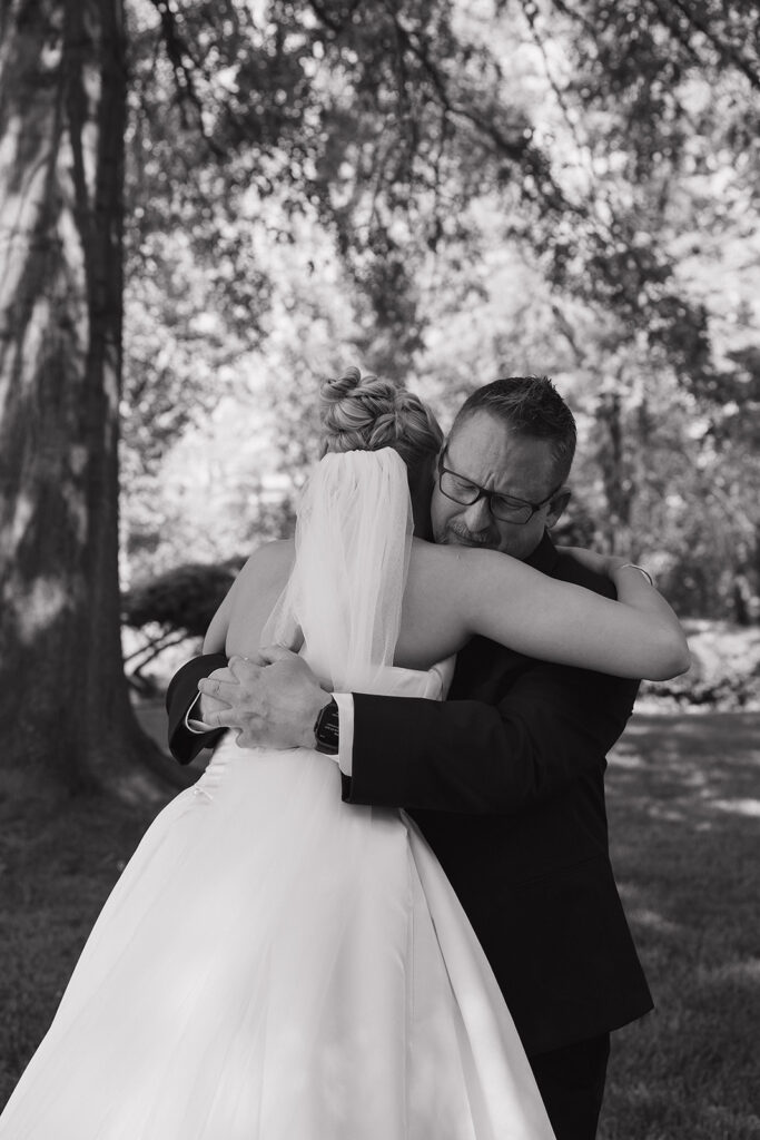 black and white documentary style wedding photography getting ready