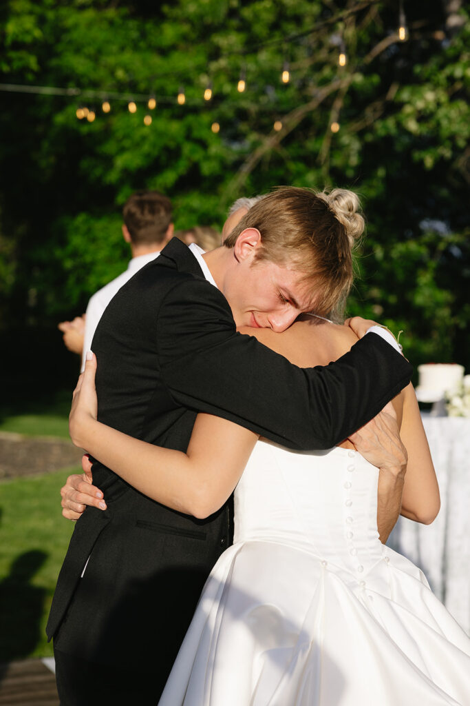 outdoor wedding ceremony on the boise river in idaho on a private family estate