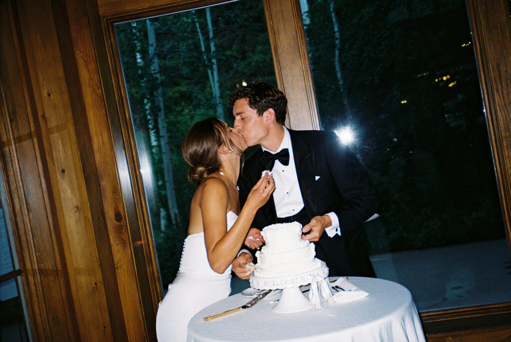film wedding photography wedding film photography at a chapel wedding in vail